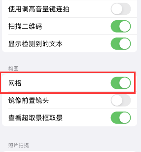 泽州苹果手机维修网点分享iPhone如何开启九宫格构图功能 